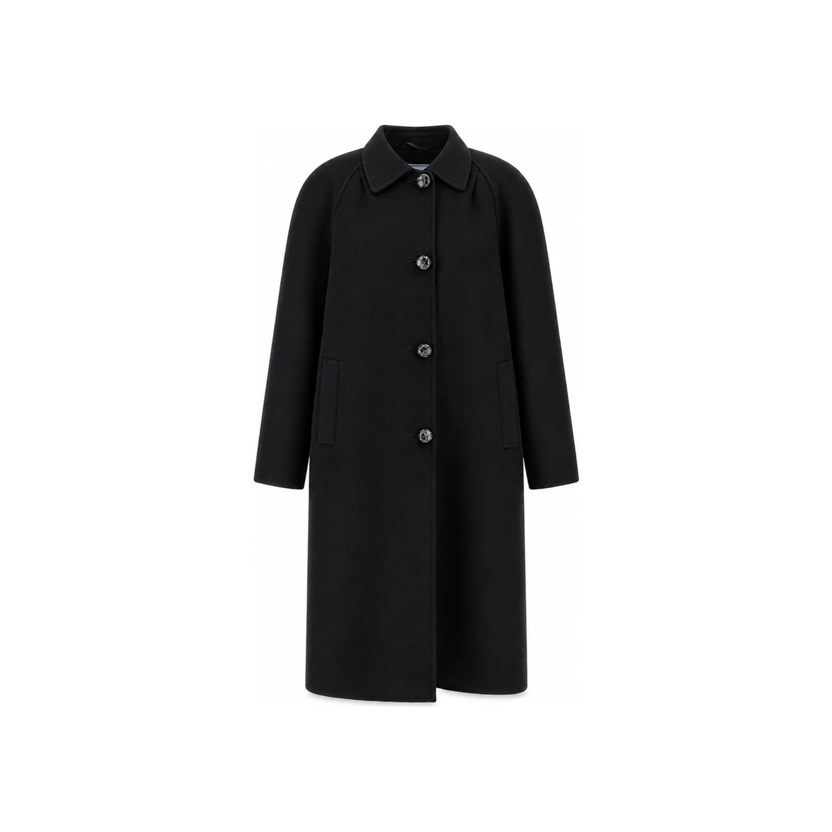 PRADA Black Wool Long Coat