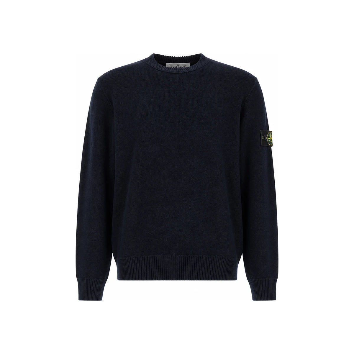 STONE ISLAND Black Wool Round Neck Knit Sweater