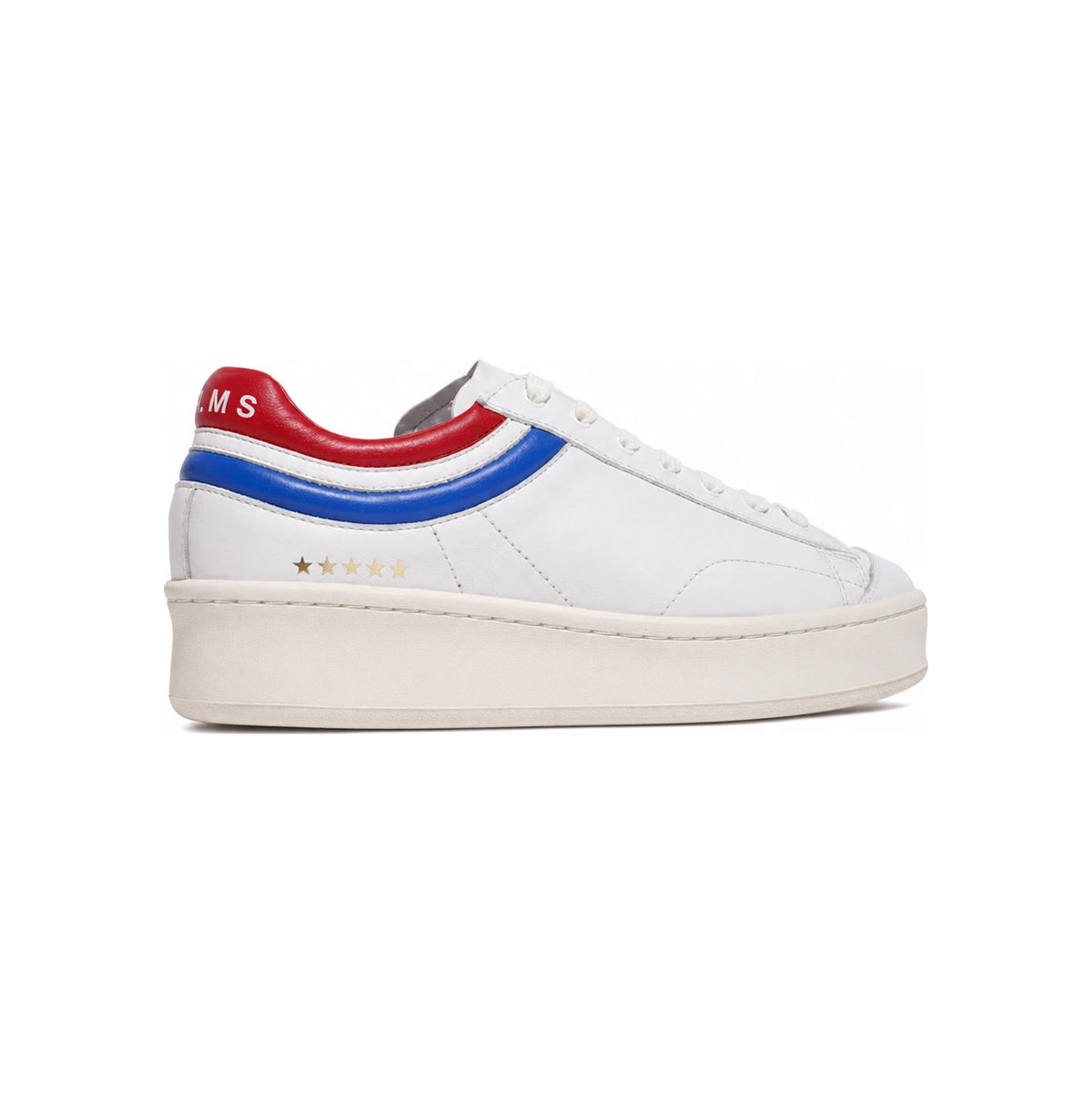 BALENCIAGA Leather Low-Top Sneakers f HELM241PSSN004WH WHITE RED FRENCH BLUE DOM
