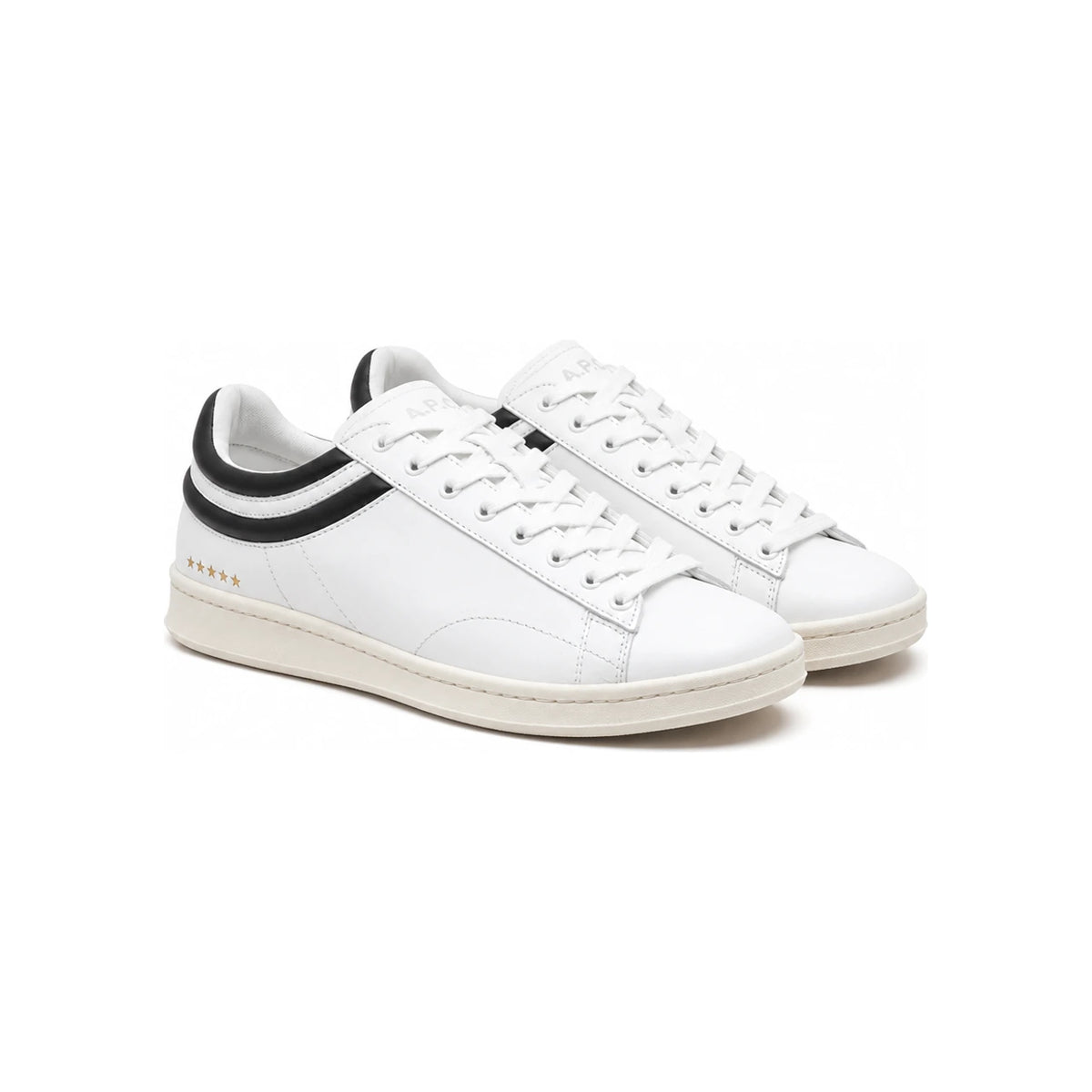 BALENCIAGA White Black Leather Low-Top Sneakers HELU3 FSSN002 BK