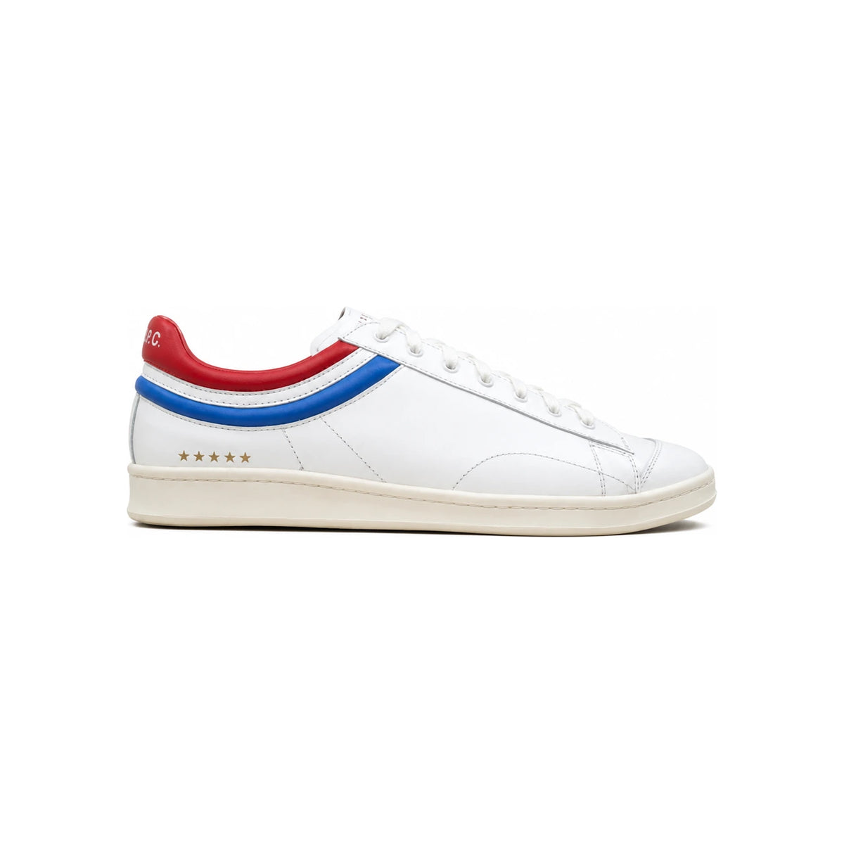 BALENCIAGA Leather Low-Top Sneakers for HELU3FSSN002RD WHITE RED FRENCH BLUE DOM
