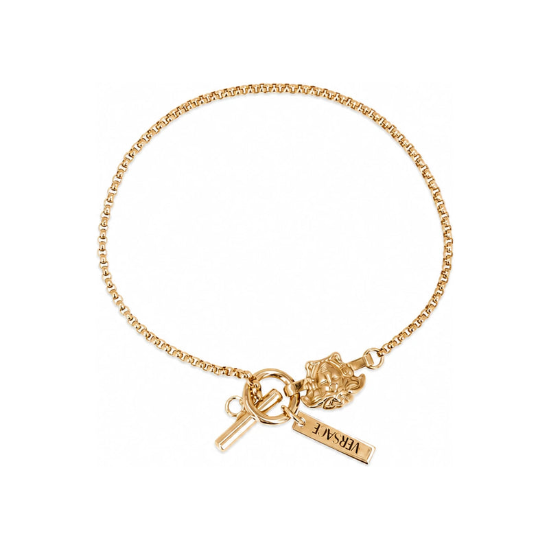 Versace Medusa Logo Charm Rolo Chain Bracelet 1022783 1A00620 3J000