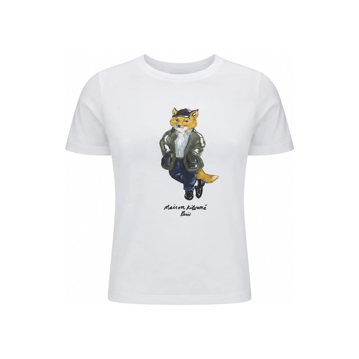 Maison Kitsune Short Sleeve T-Shirt White Cotton Women’s