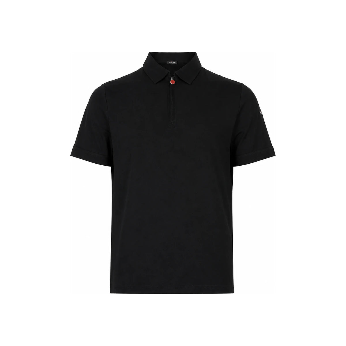 Kiton Black Half-Zip Polo T-Shirt for Men UMK0877 02