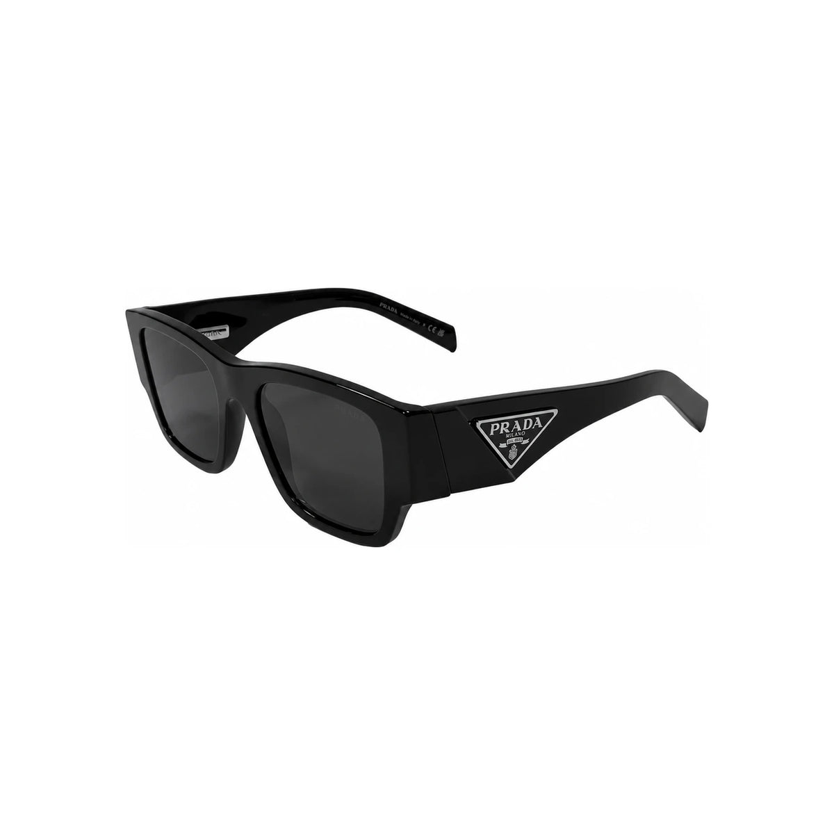 PRADA Black Square Sunglasses with Triangle Metal Logo