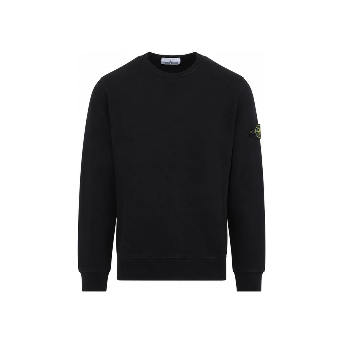 STONE ISLAND Rib Knit Crewneck Sweatshirt Black Men's