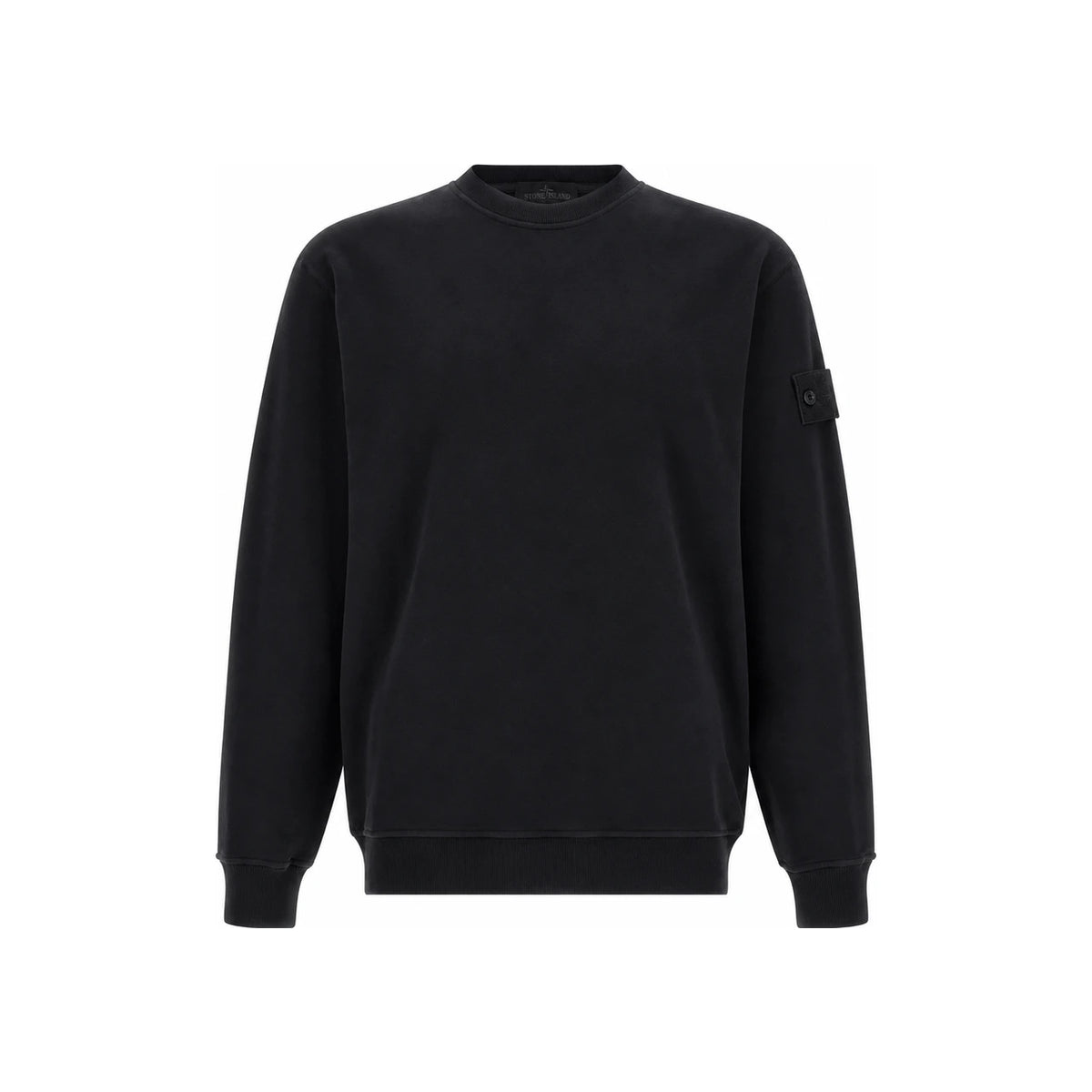 STONE ISLAND Black Cotton Sweatshirt with Patch Logo L2S156100069 S0F53 V0029