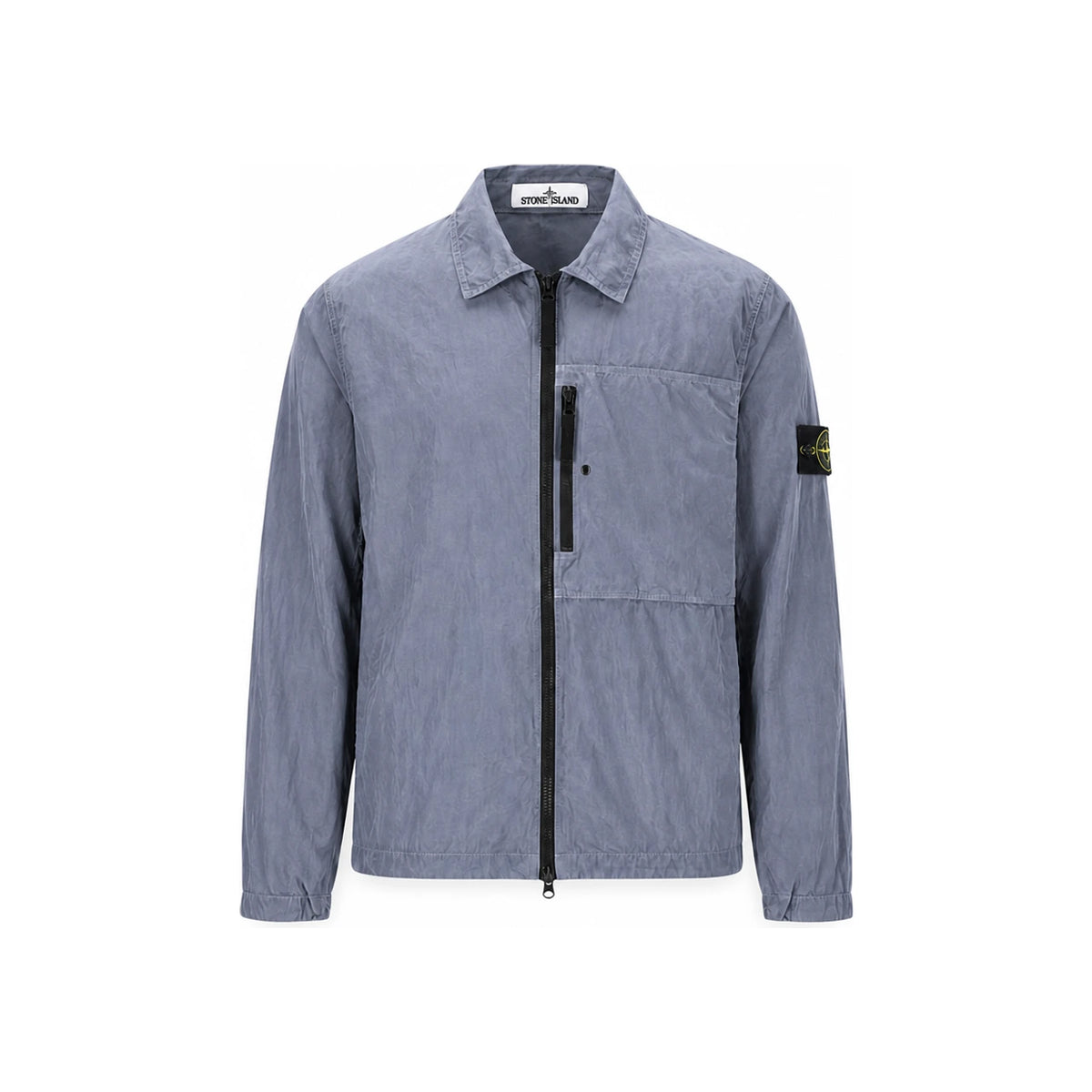 STONE ISLAND Ash Grey Nylon Overshirt Jacket with Wove L2S15 1200041 S0019 V0049