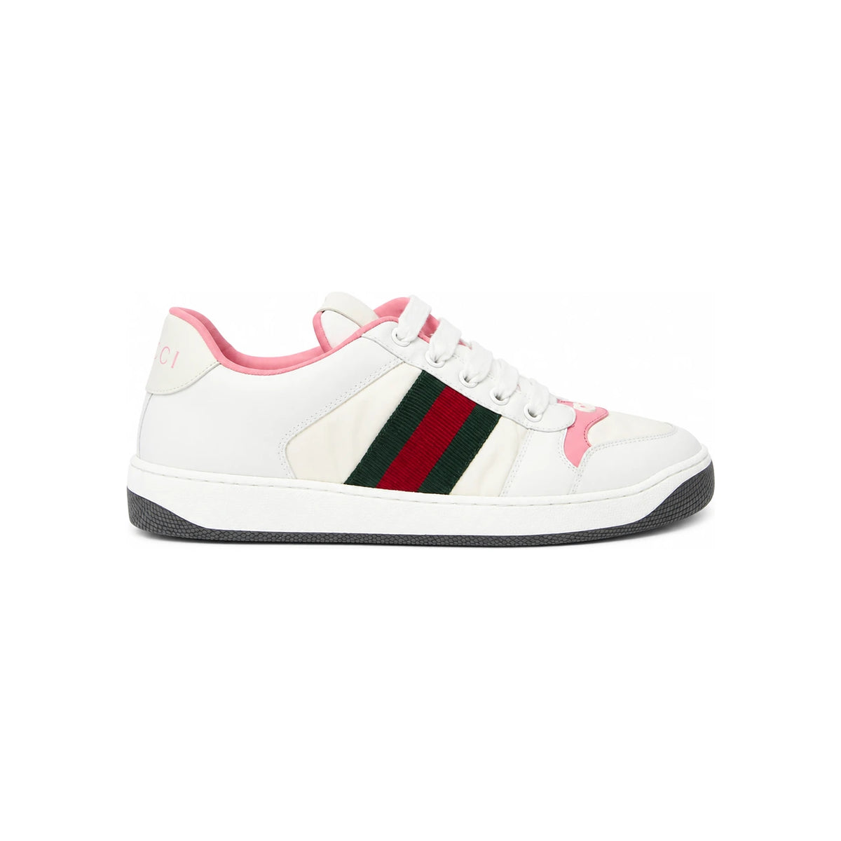 GUCCI White Leather Low Top Sneakers