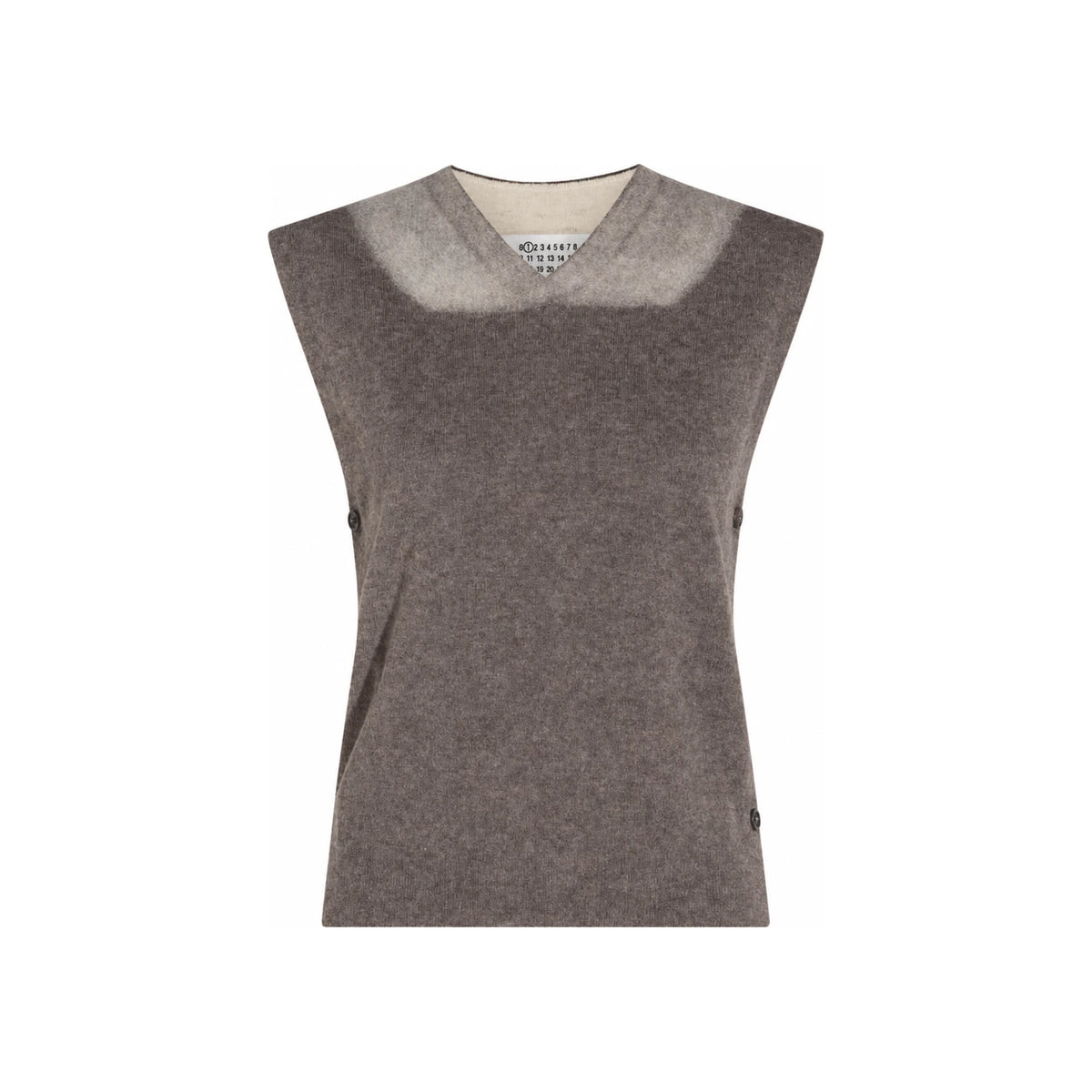 Maison Margiela Wool Knit Vest Women’s Ivory Sleeveless Sweater