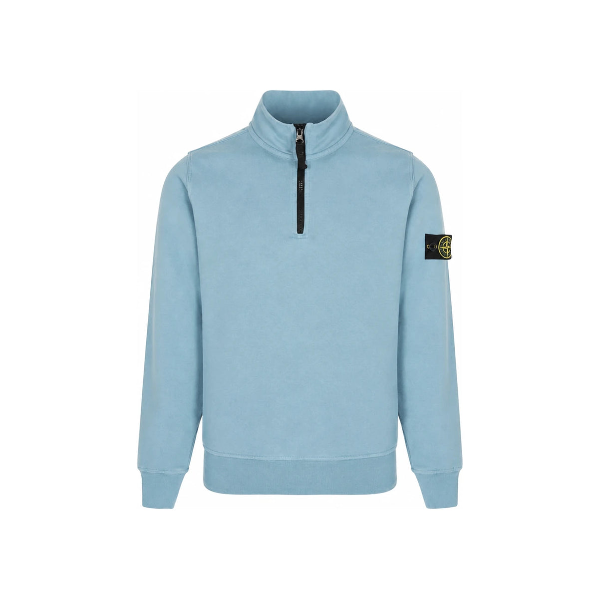 STONE ISLAND Powder Blue Half-Zip Sweatshirt with Patc L1S16 6100013 S0040 V004A