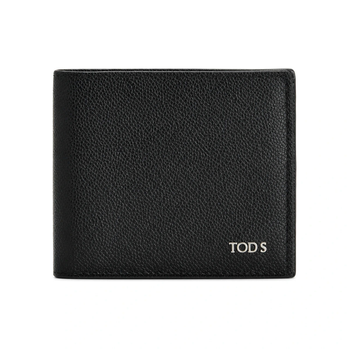 Tods Silver Tone Logo Black Bifold Wallet XAMLTTC0300 UGA B999
