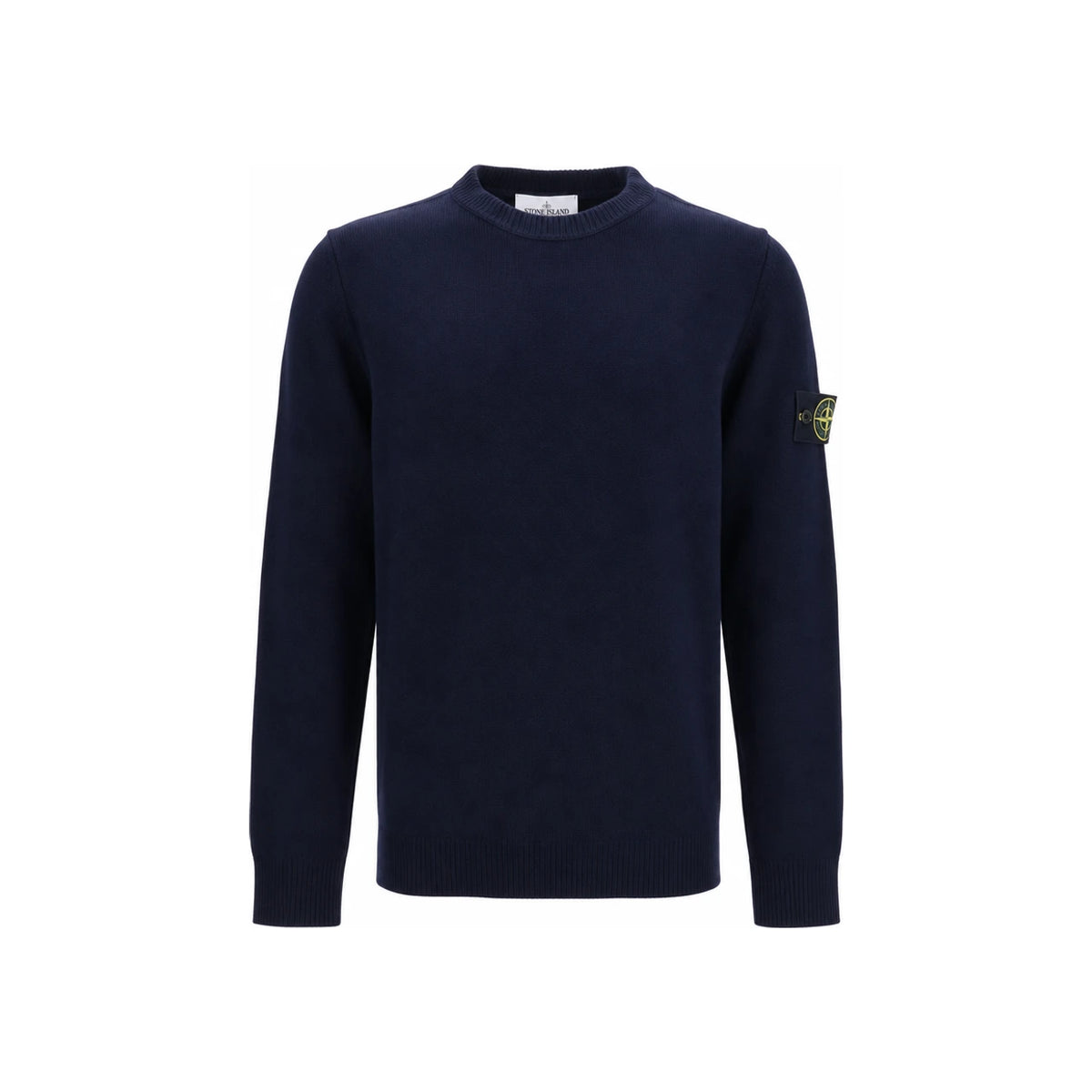 STONE ISLAND Lambswool Crewneck Knit Sweater for Men Black