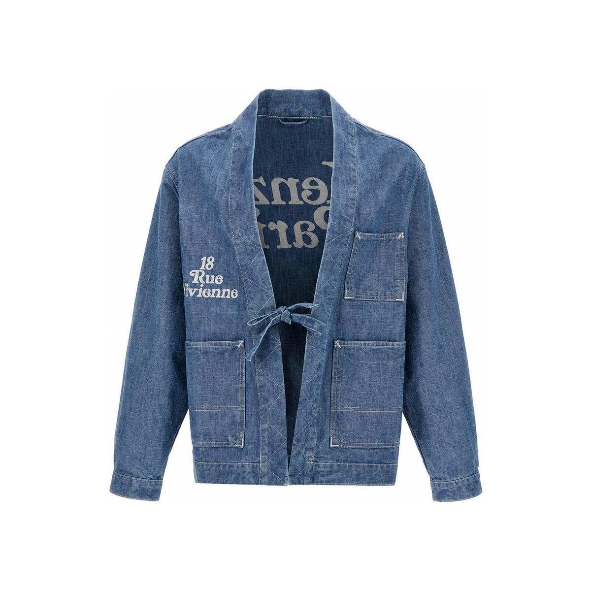 KENZO x Verdy Stone Bleach Blue Denim Kimono Jacket