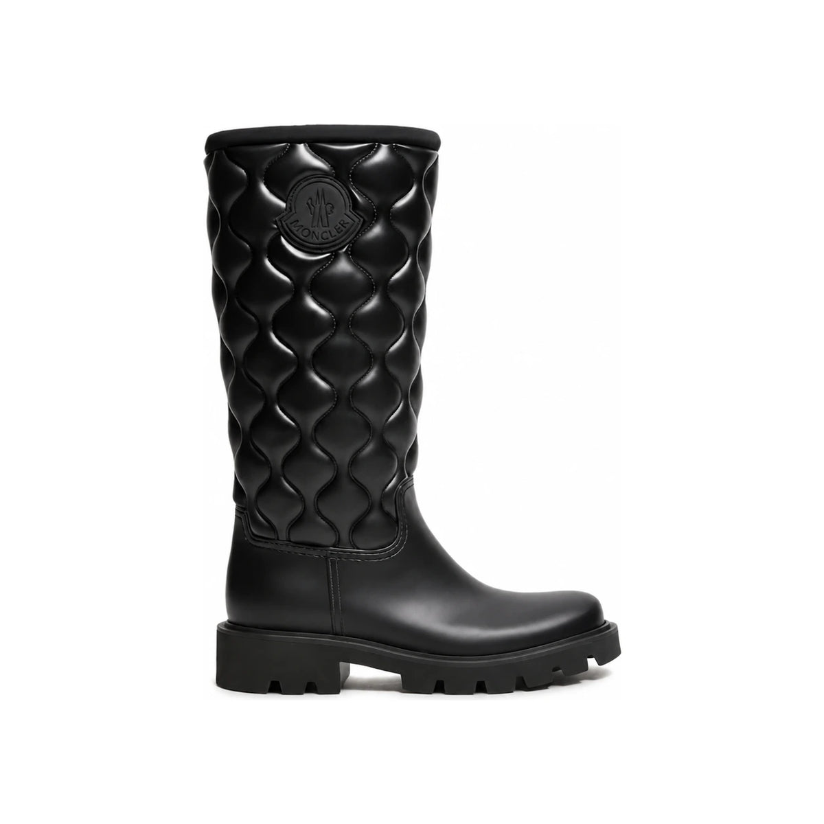 Moncler Black Leather Mid-Calf Ankle Boots