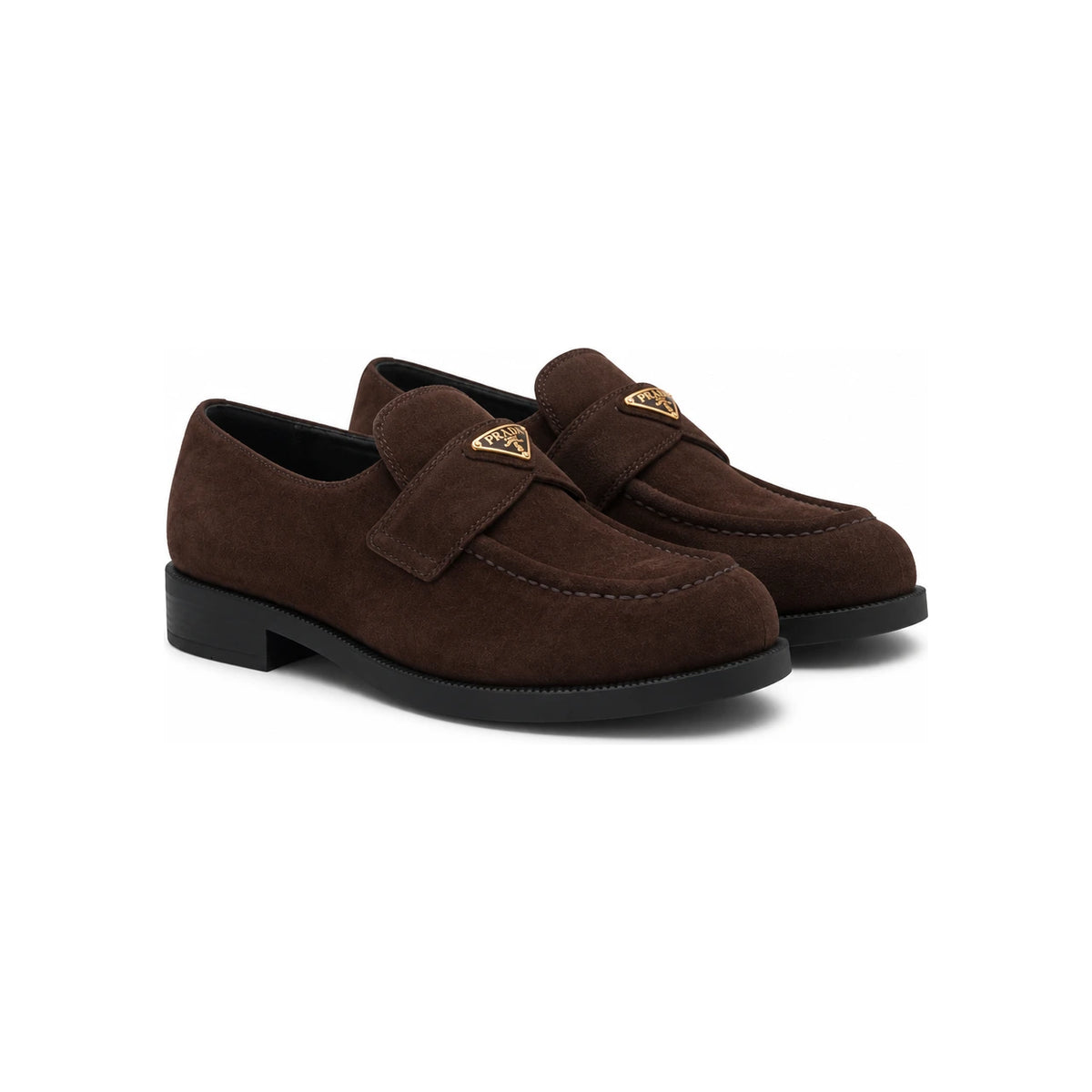PRADA Black Leather Loafer Shoes