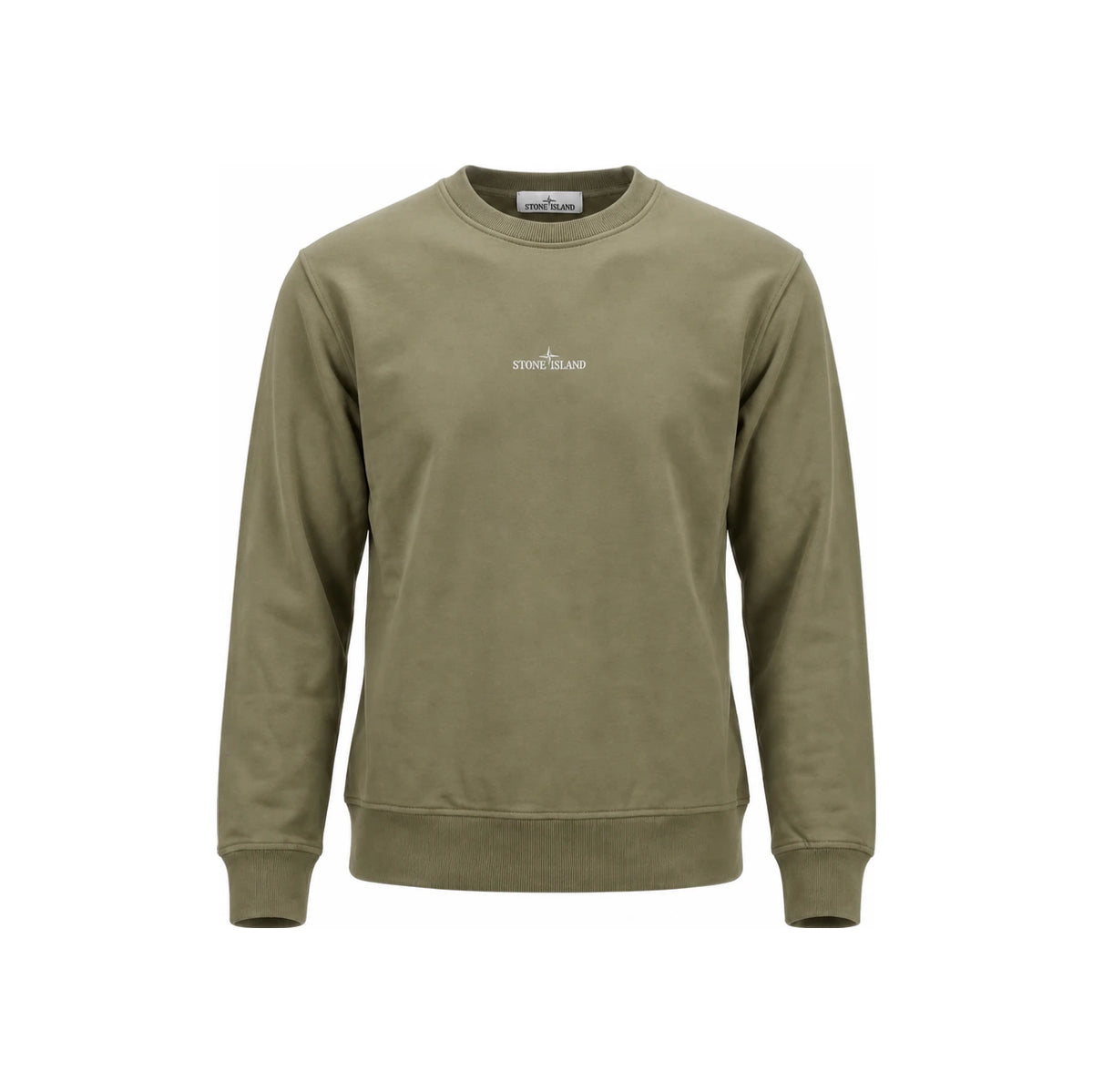 STONE ISLAND Green Cotton Logo Sweatshirt