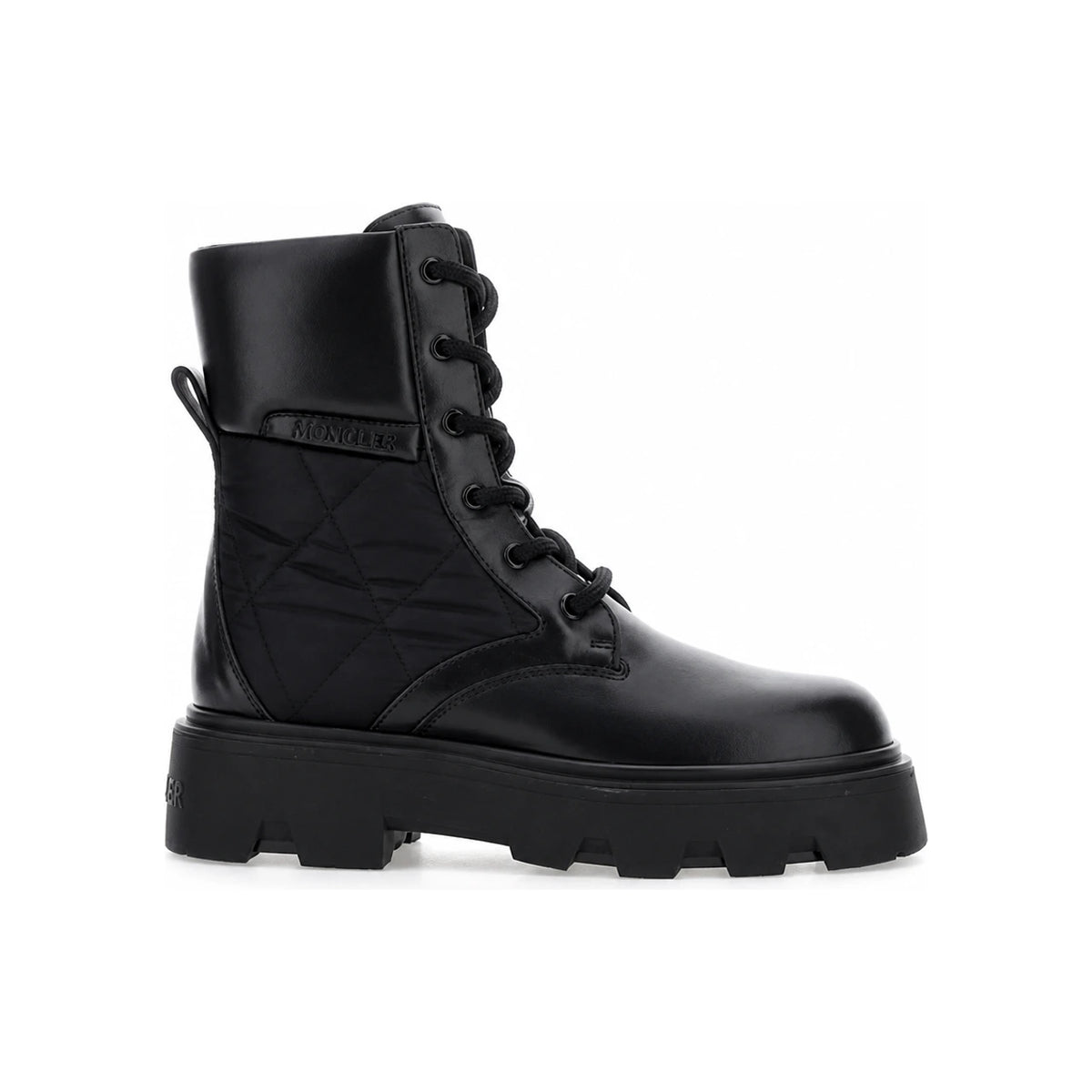Moncler Black Leather Ankle Boots Women’s