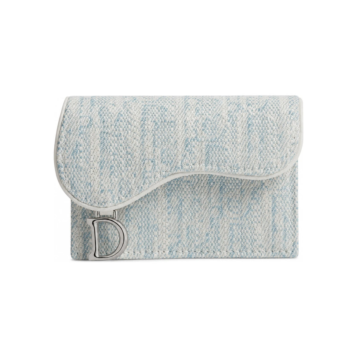 DIOR Saddle Bloom Leather Card Holder Wallet