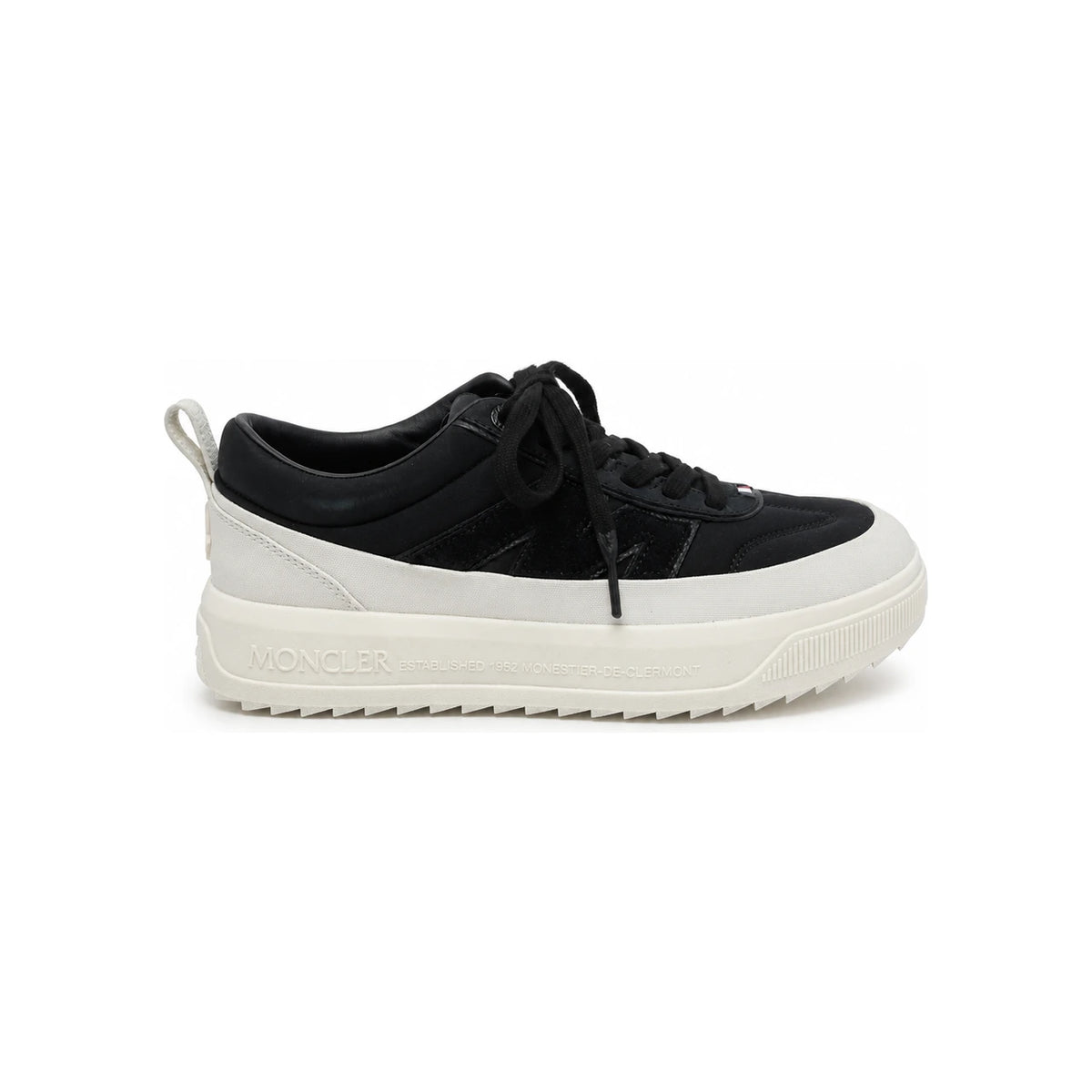 Moncler Black Leather Low-Top Sneakers