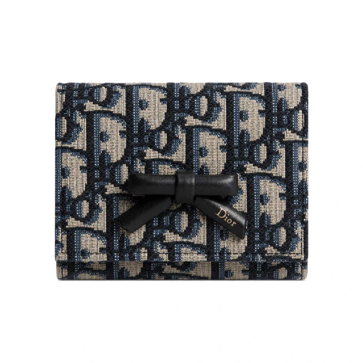 DIOR Glycine Promenade Leather Compact Bifold Wallet Unisex