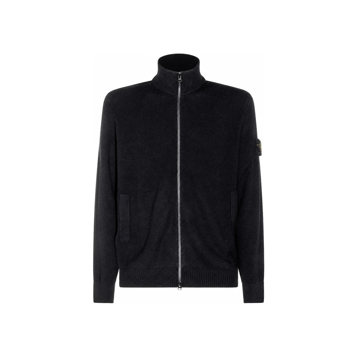 STONE ISLAND Men’s Stand Collar Knit Cardigan Black