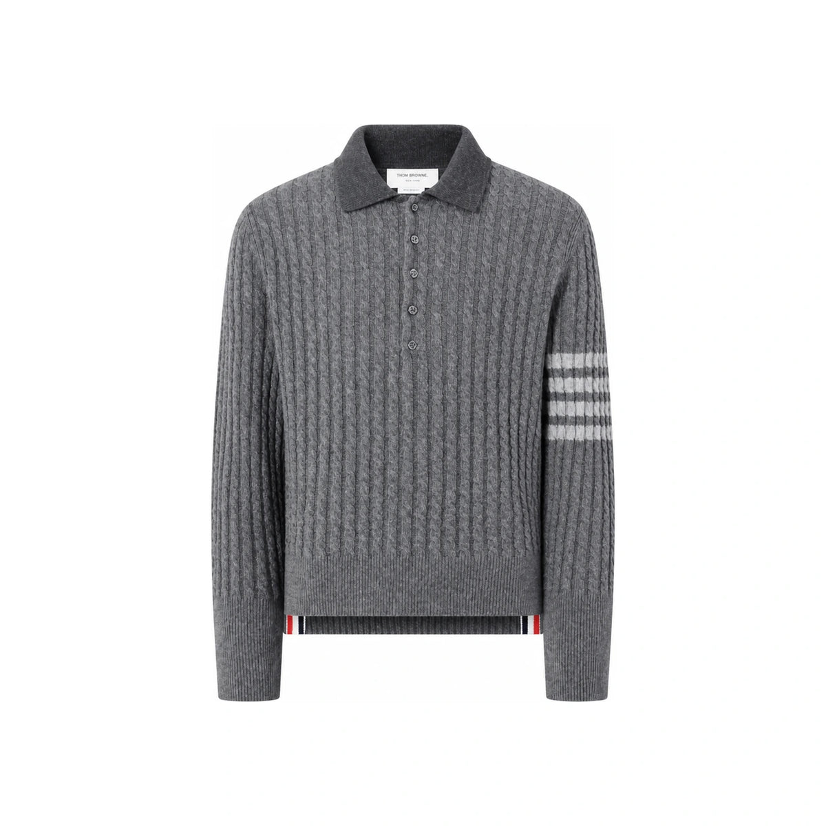 THOM BROWNE Gray Wool Turtleneck Sweater for Men