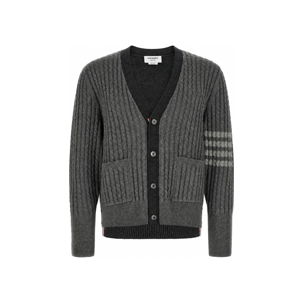 THOM BROWNE Wool Knit Cardigan Navy Men’s