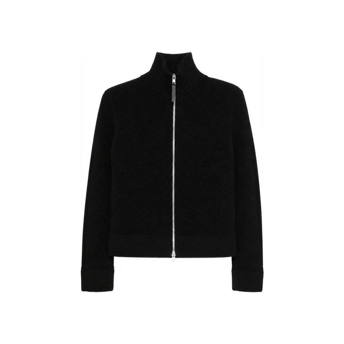 Maison Margiela Black Wool Zip-Up Knit Cardigan