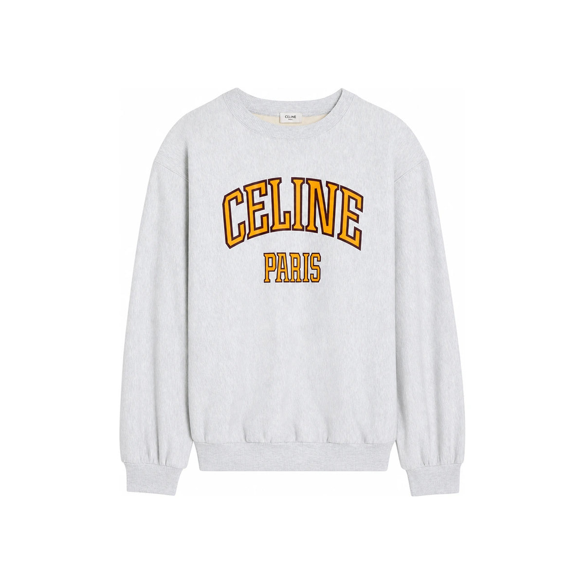 CELINE Pale Grey Yellow Burgundy Long Sleeve Sweatshirt
