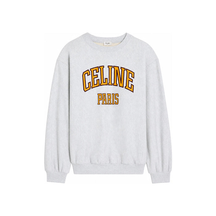 CELINE Pale Grey Yellow Burgundy Long Sleeve Sweatshirt