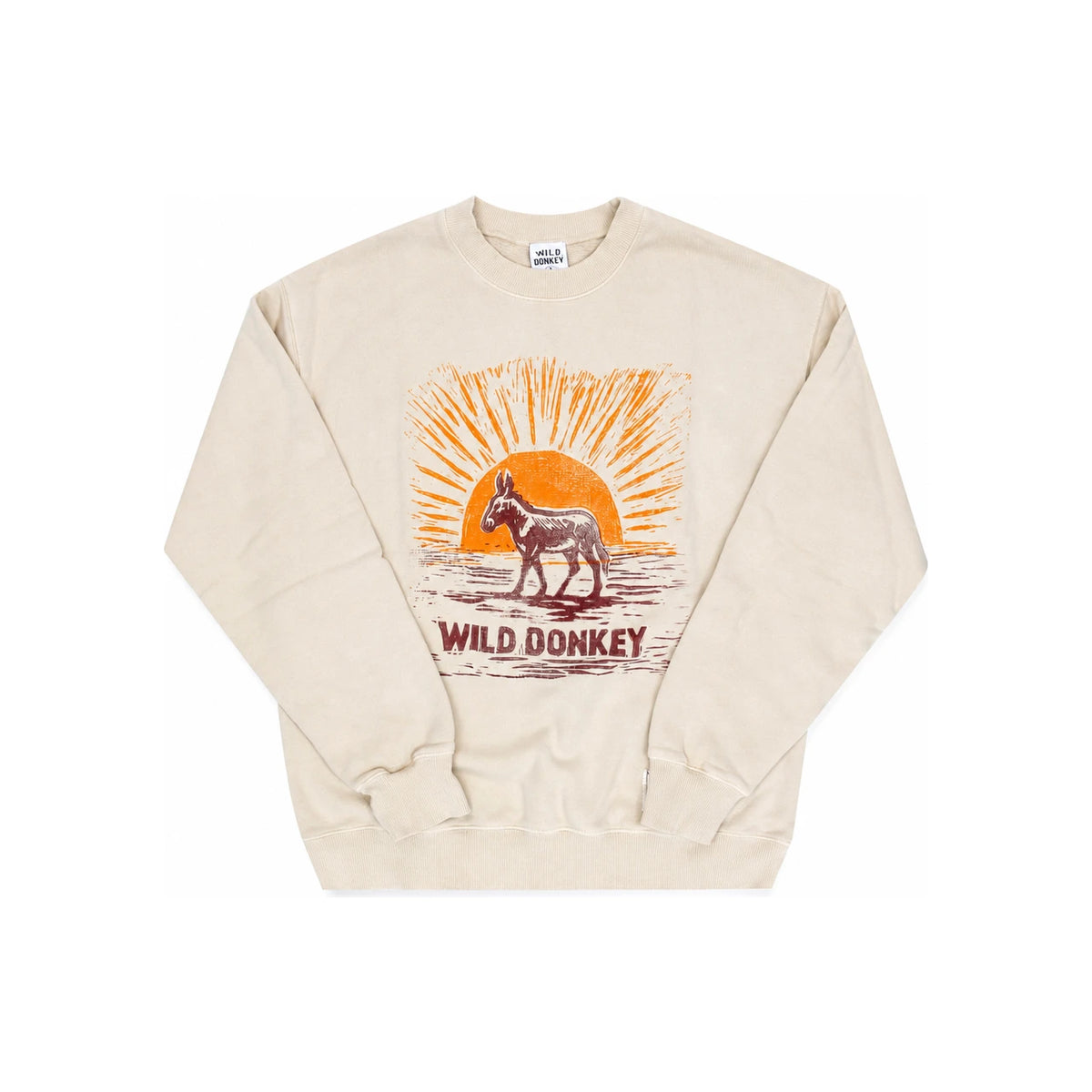 Wild Donkey Graphic Crewneck Sweatshirt Gray Cotton Men’s