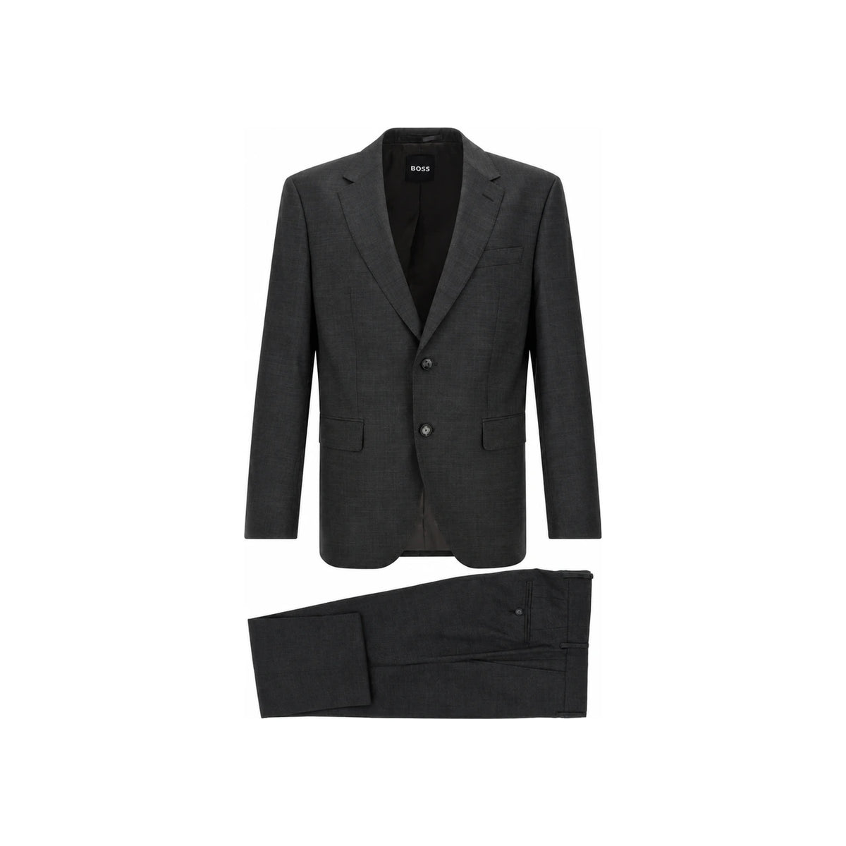 HUGO BOSS Gray Wool Blend Two-Piece Suit Set for Men