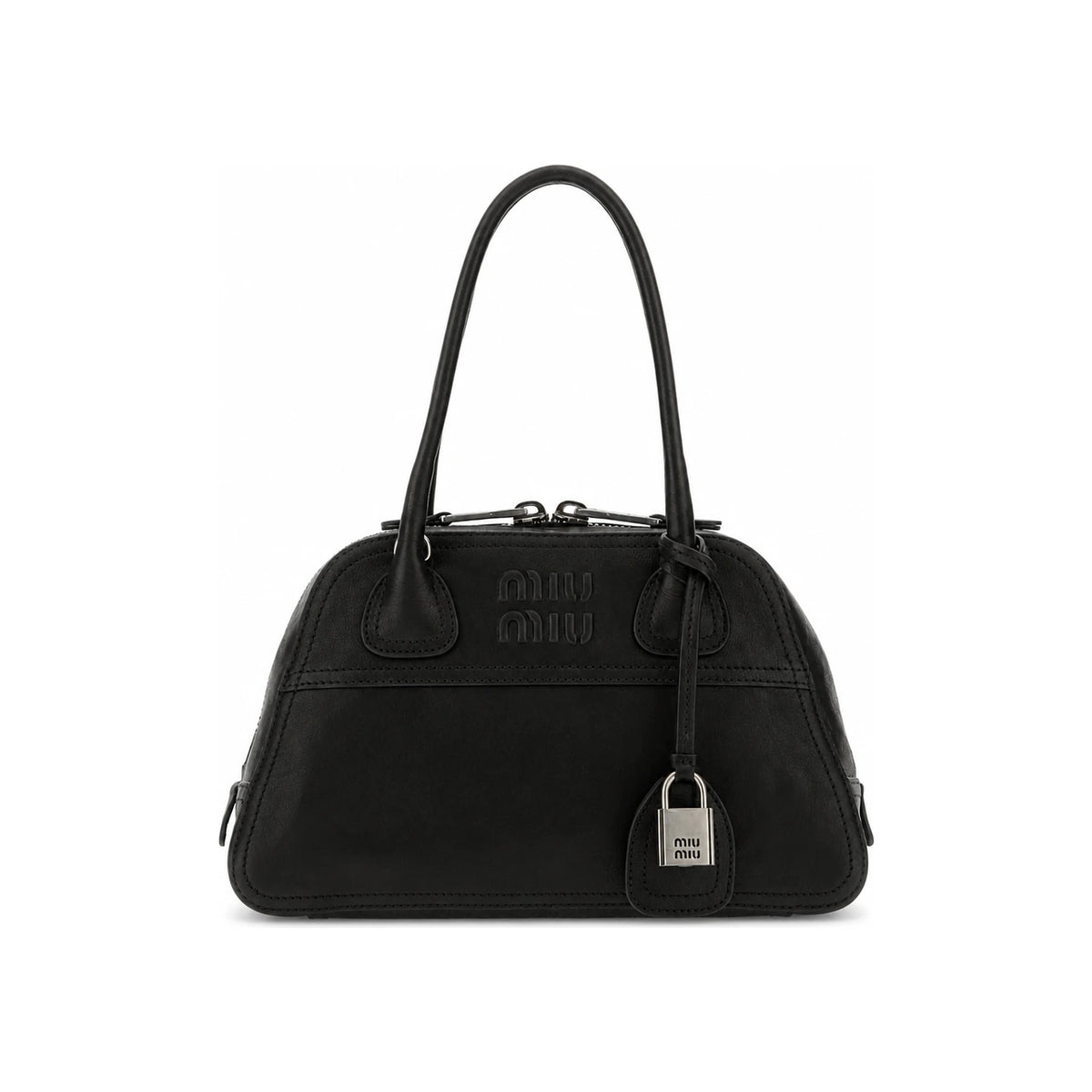 Miu Miu Matelassé Leather Small Tote Bag Black