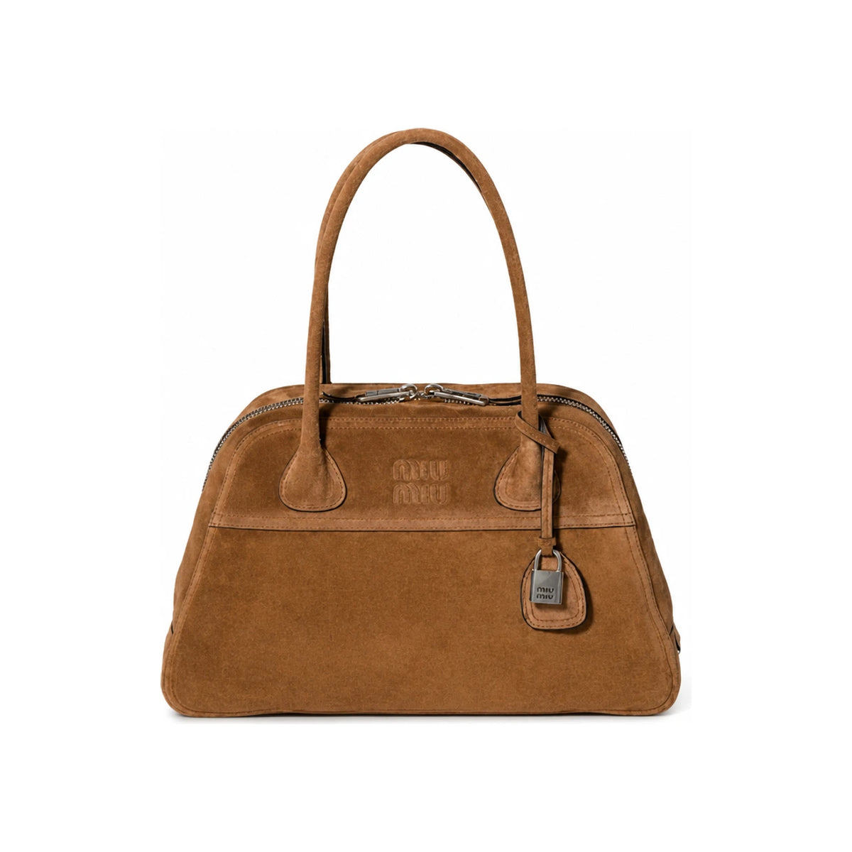 Miu Miu Vienne Suede Tote Bag Brown