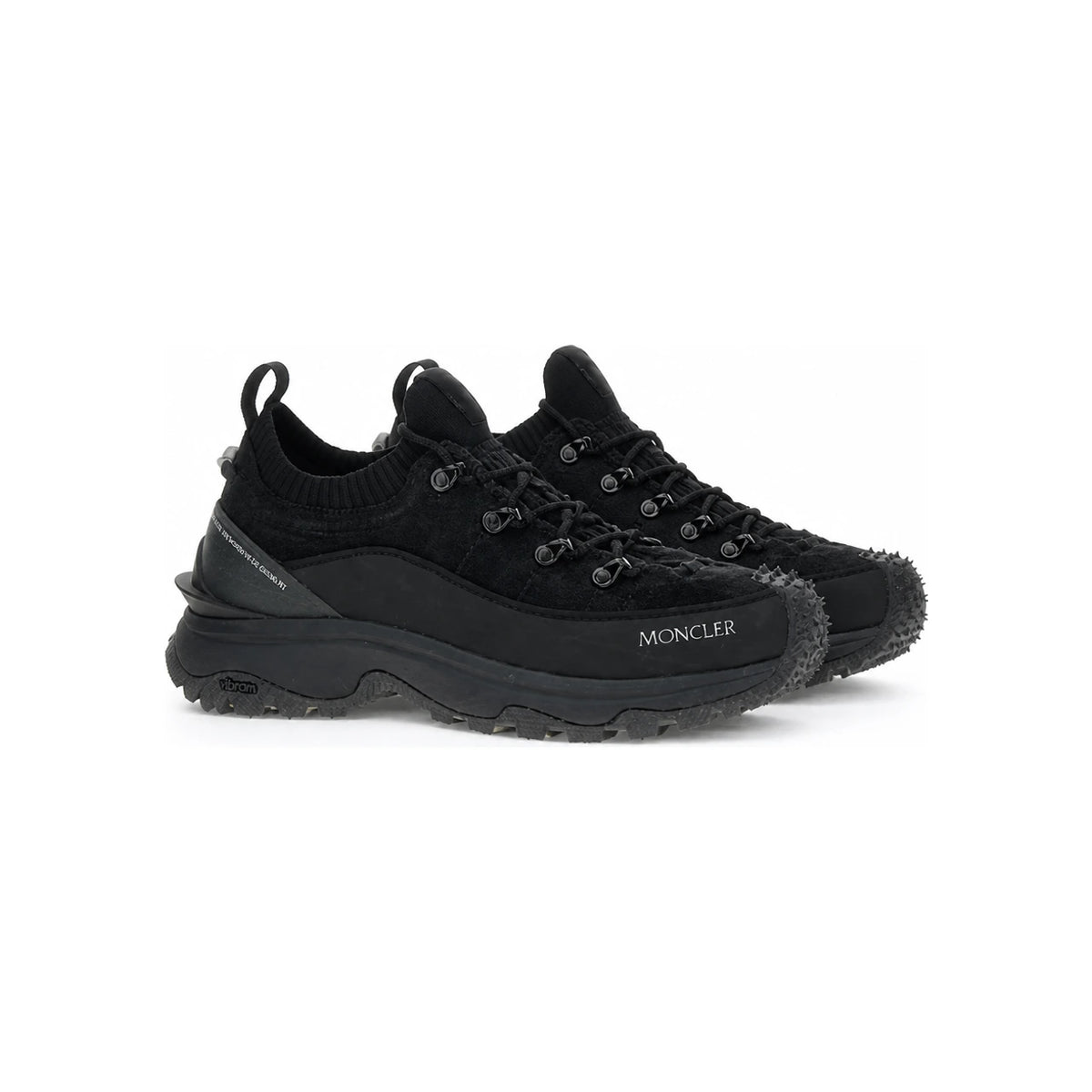 Moncler Black Leather Low-Top Sneakers for Men