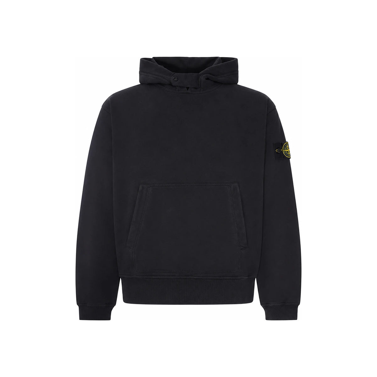 STONE ISLAND Black Cotton Hoodie for Men