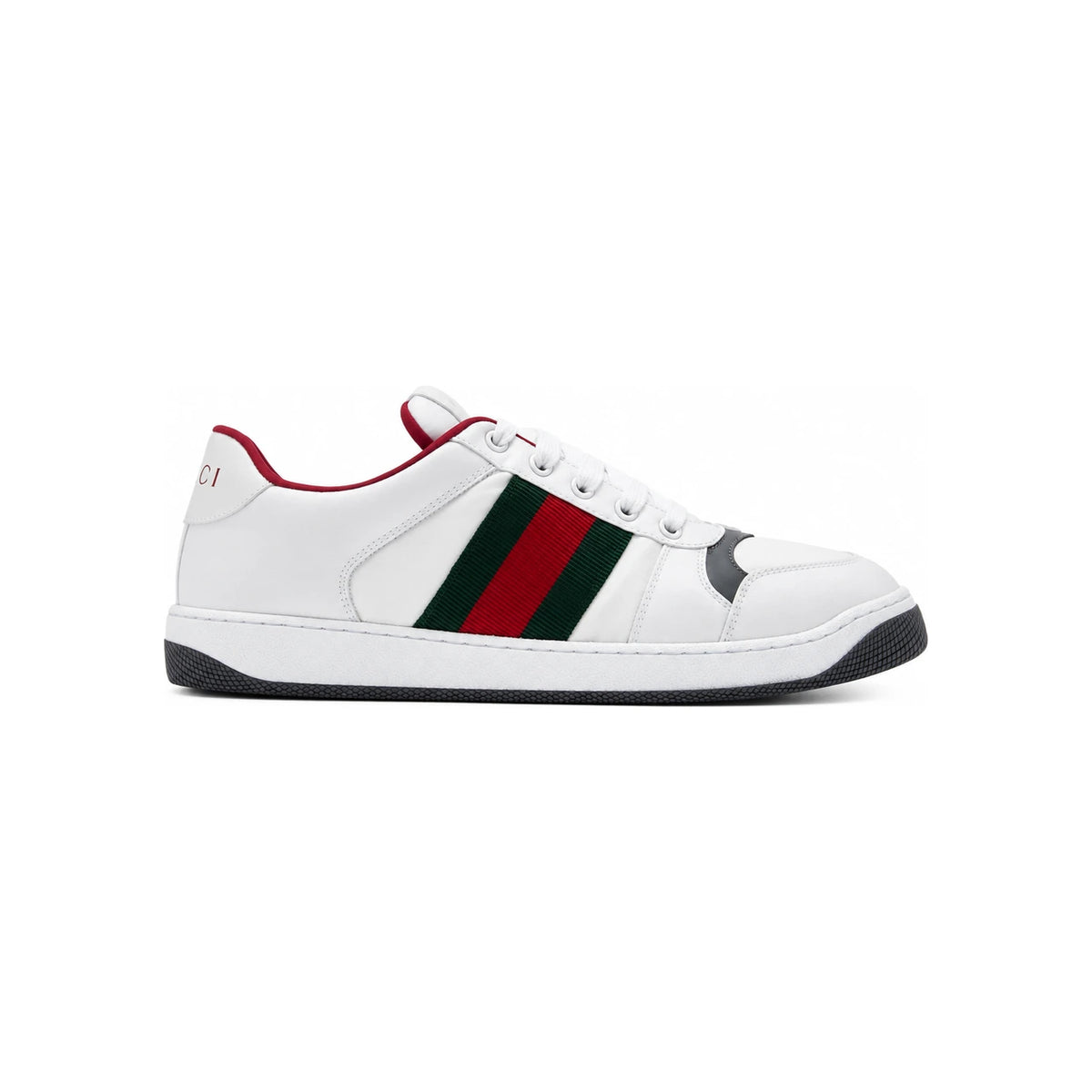 GUCCI White Leather Low-Top Sneakers