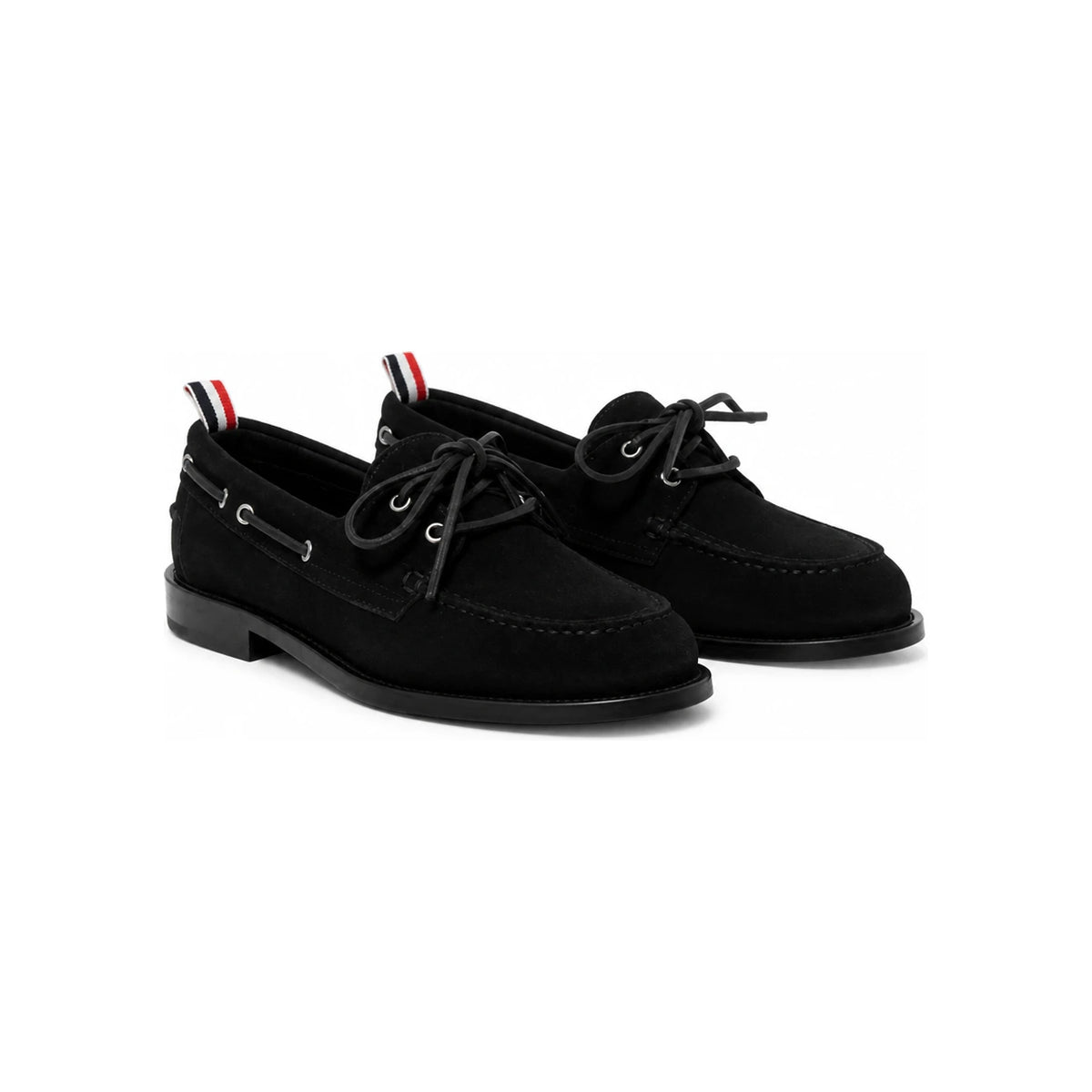 THOM BROWNE Suede Men's Boat Shoes Loafers Black
