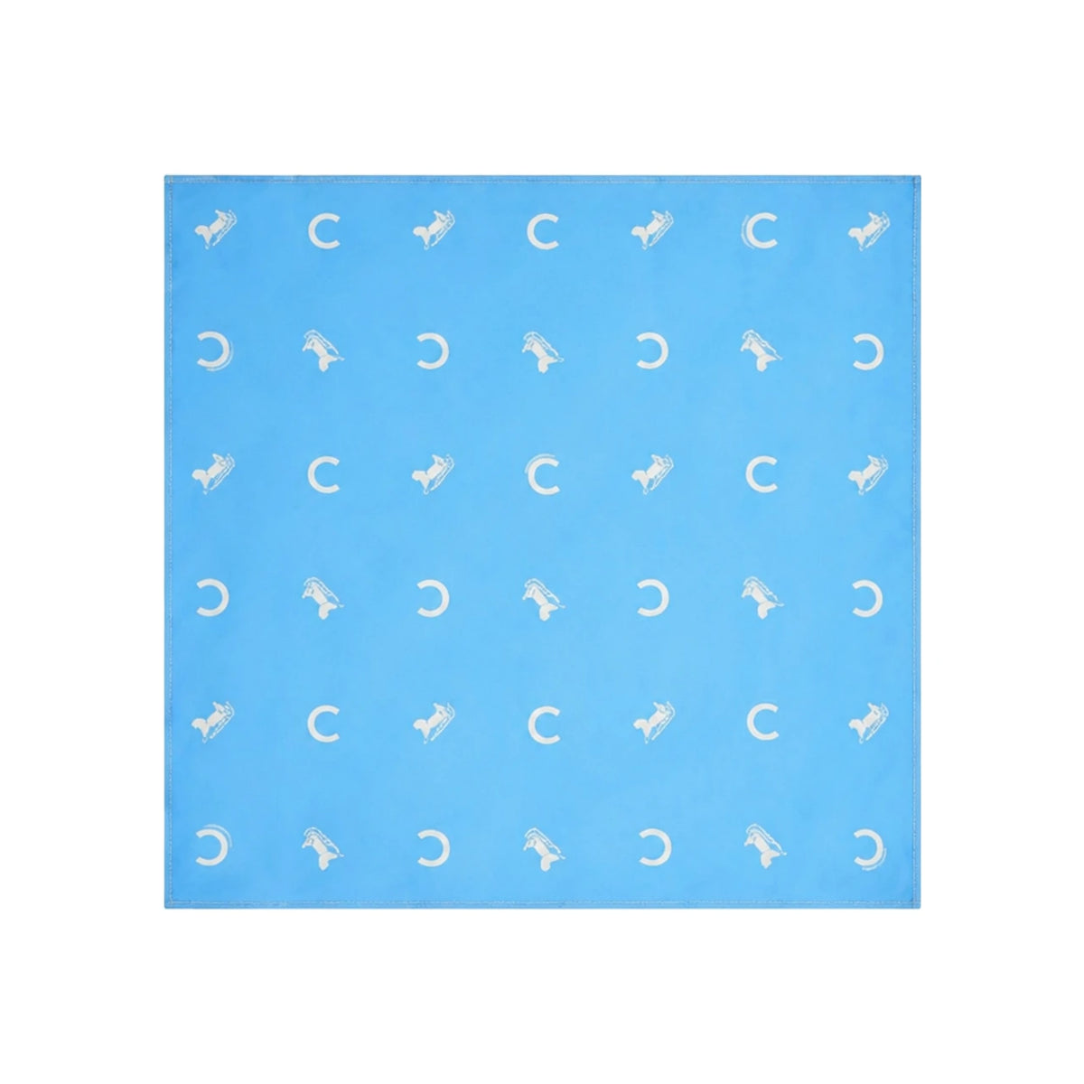 CELINE Bandana Silk Twill Scarf Baby Blue Cream 2AWB63L36 GKO2