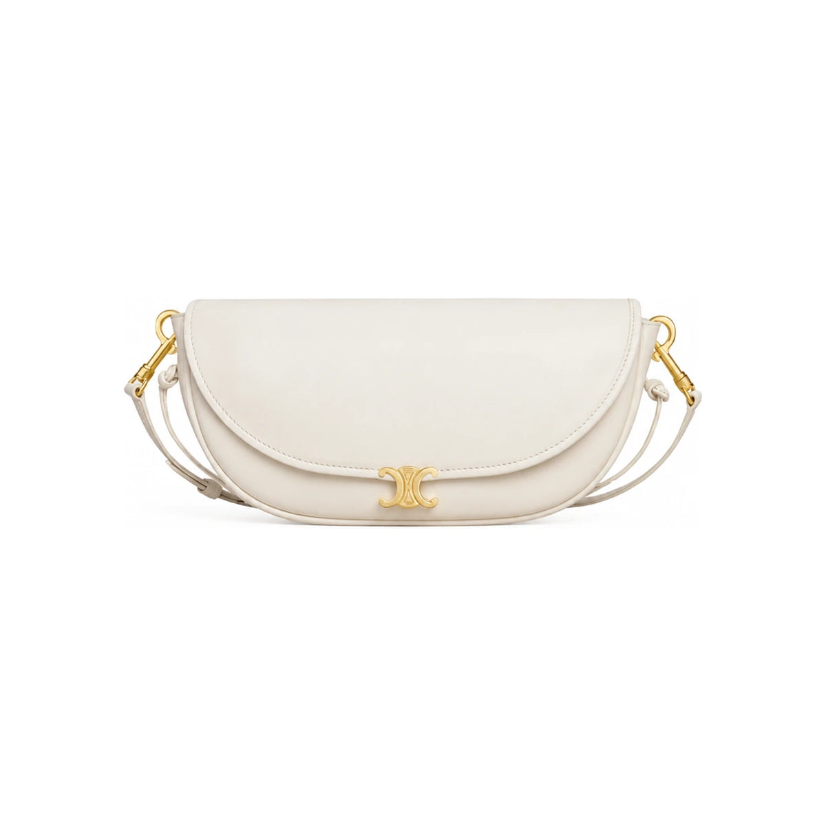 CELINE Little Half Moon Soft Triomphe Supple Shiny Lambskin Shoulder Bag