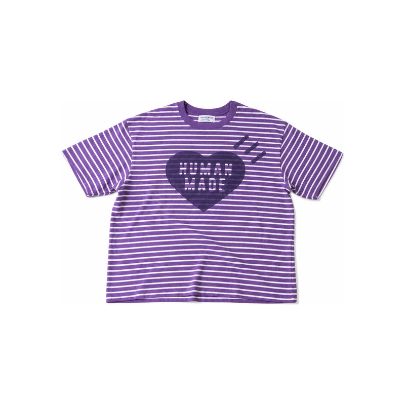 Humanmade Heart Stripe Short Sleeve T-Shirt HM31CS056 PURPLE