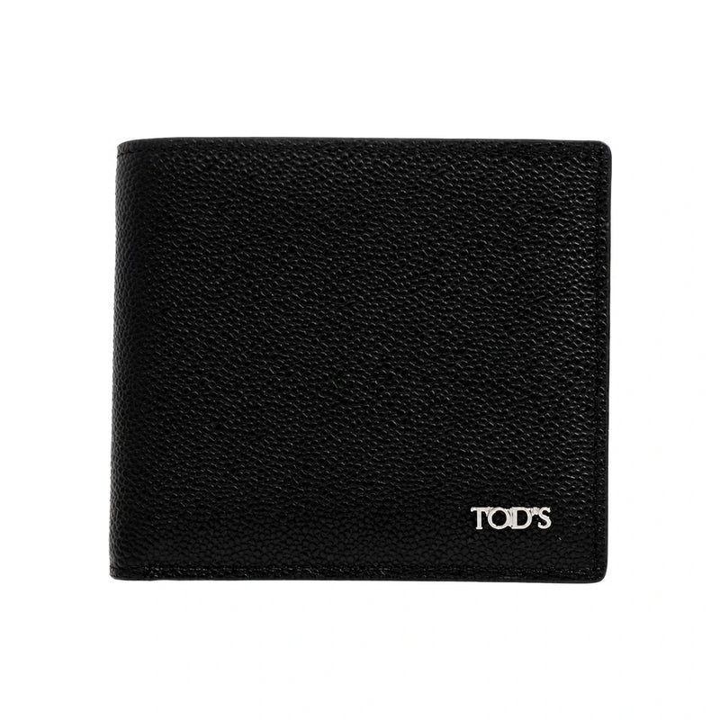 Tods Logo Leather Bifold Wallet Black Men’s