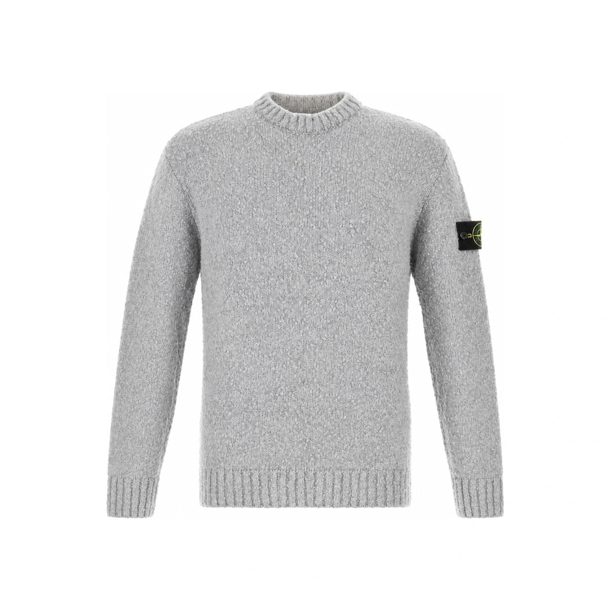 STONE ISLAND Wool Round Neck Knit Sweater Navy Men