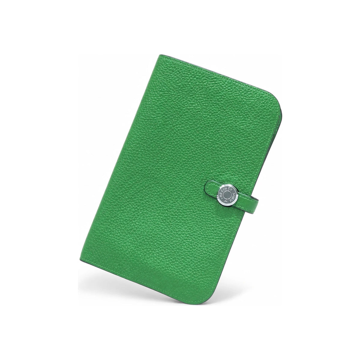 HERMES Togo Leather Dogon Duo Long Wallet Green Palladium Hardware