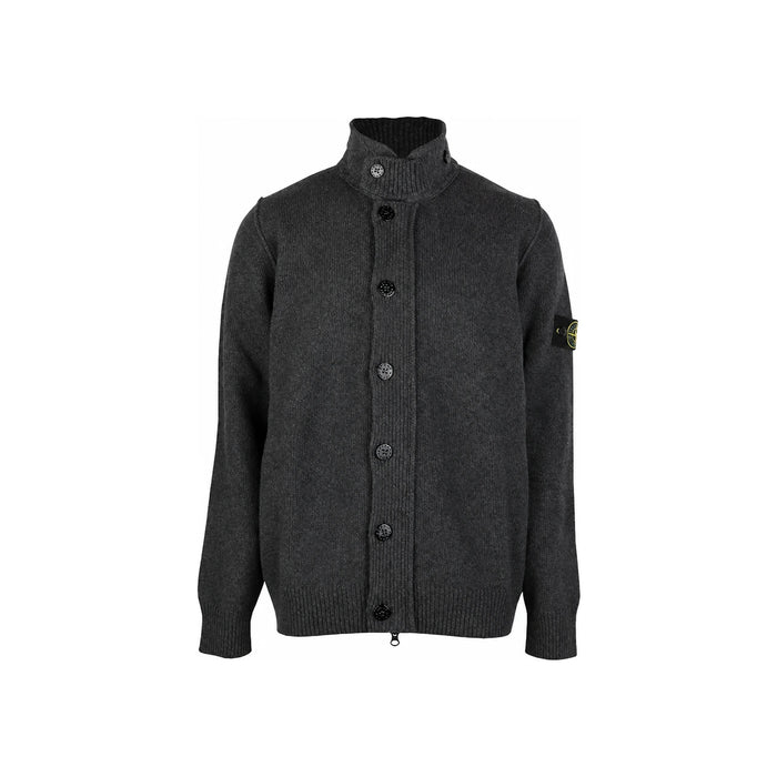 STONE ISLAND Men’s Full-Zip Knit Jacket with Logo Patch Gray 5100047 S00A3 V0M62