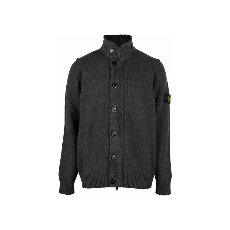 STONE ISLAND Men’s Full-Zip Knit Jacket with Logo Patch Gray 5100047 S00A3 V0M62