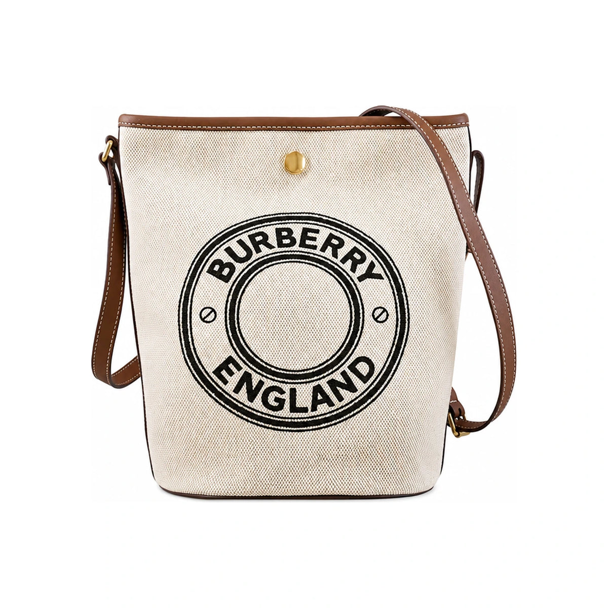 BURBERRY Roundel Medium Canvas Bucket Bag Dark Eucalyptus 8121455