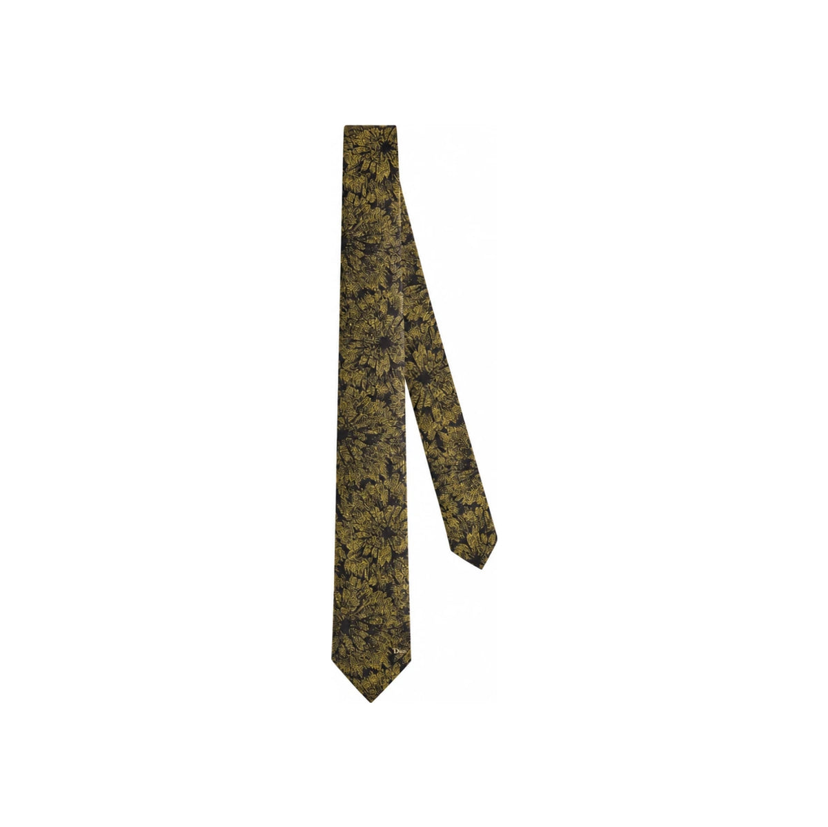 DIOR Black Gold-Tone Silk Blend Byzantine Tie 68C1047B6F14 C989