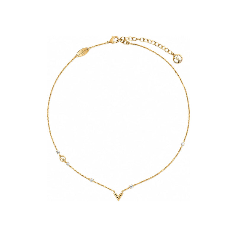 Louis Vuitton Essential V Strass PM Pendant Necklace 46cm M04236